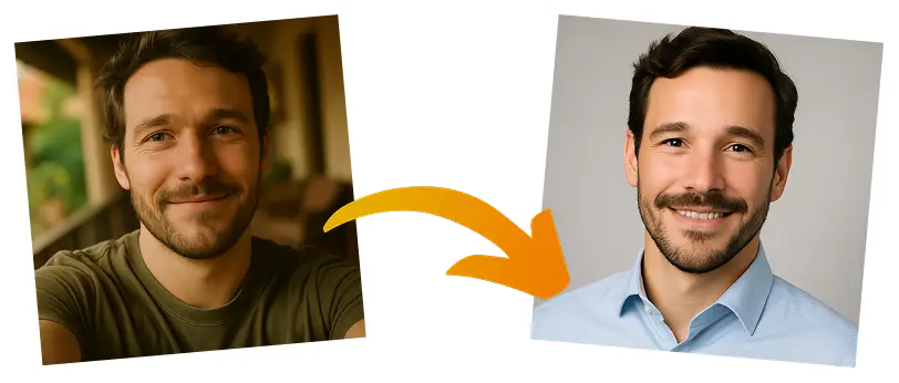 Create a professional headshot for **LinkedIn**